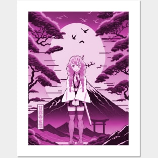 Purple kanroji japan style Posters and Art